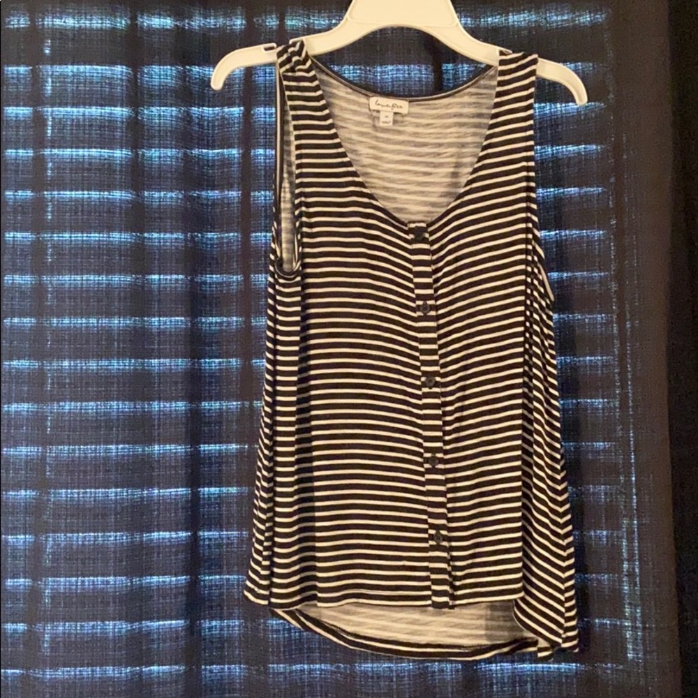 Blacks and white striped tank top
